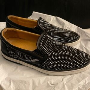 JIMMY CHOO Studded Black Slip-On Men's Shoes            SIZE 41EU /8US
